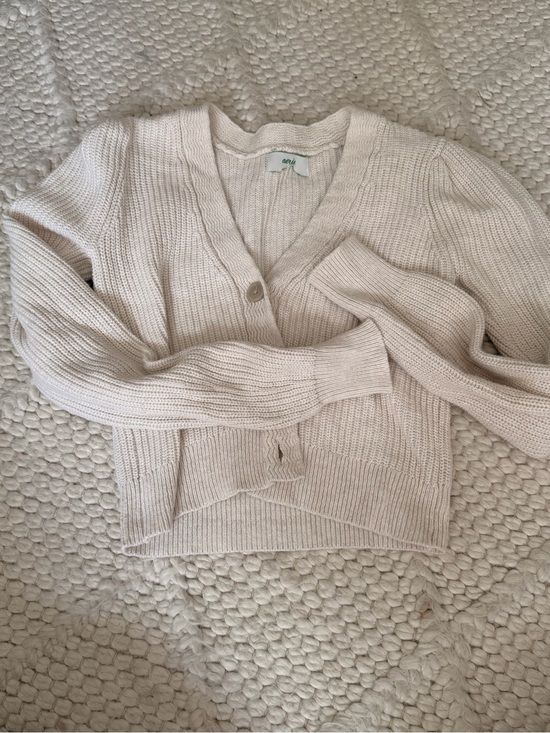 aerie Sweaters - aerie Cropped V-Neck Button Cardigan - Cream